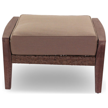 Courtyard Casual Buena Vista II ottoman Eucalyptus Wood KD Sunbrella Fabric