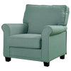 Furniture of America Prior Transitional Fabric Accent Chair in Blue
