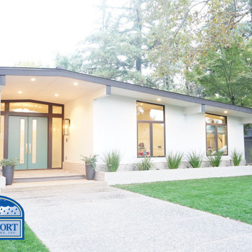 After- Marvin Ultimate Double Entry Door Featuring Sidelites and Privacy Glass