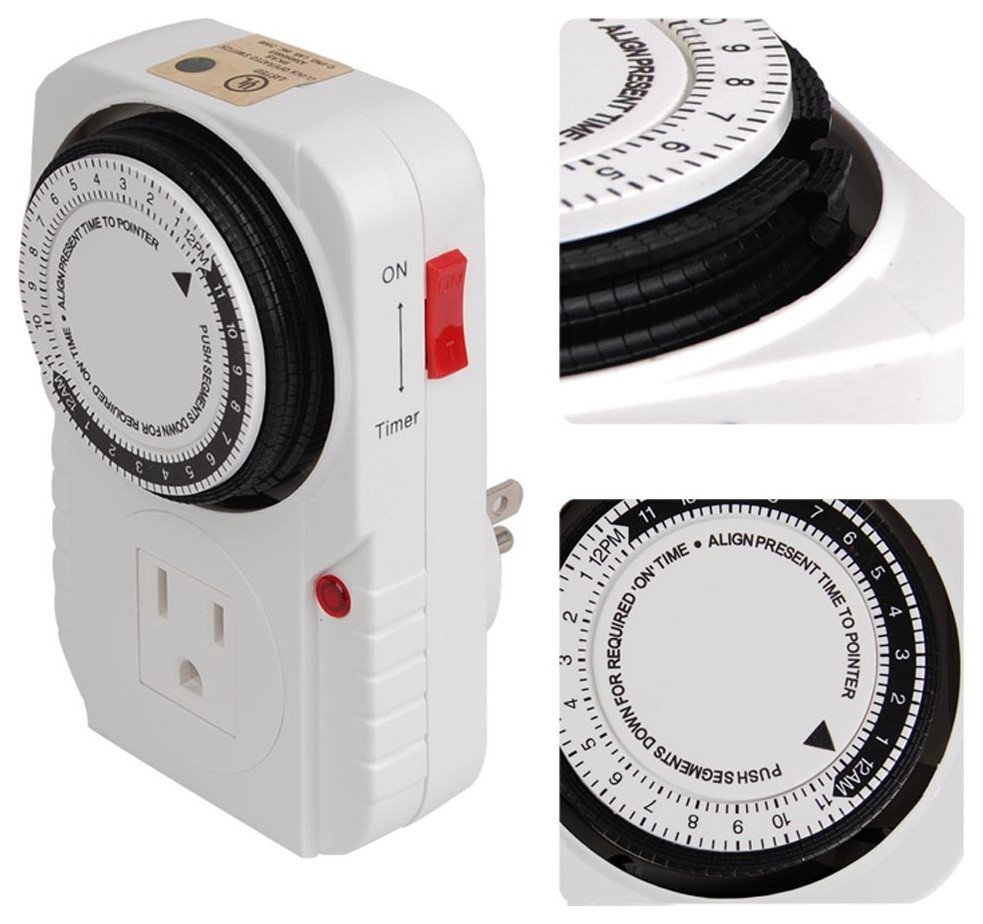 24-Hour Grounded Timer 1725W 15A - Contemporary - Timers And Lighting ...