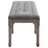 Province French Vintage Upholstered Fabric Bench EEI-3368-LGR