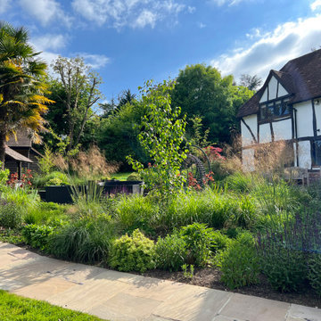 Beautiful paving and planting scheme