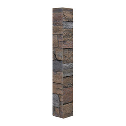 142-CT2-BRIGHTON WIDE STACKED STONE OUTSIDE CORNER - 48"H X 3 &frac12;" W X 1 &frac12;"D - Wall Panels