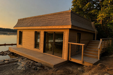 Basement - mid-sized craftsman basement idea