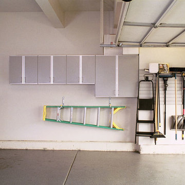 Garage Makeover with Cabinets, Slat Wall and Tool Rack