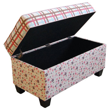 Storage Bench/Plaid And Floral