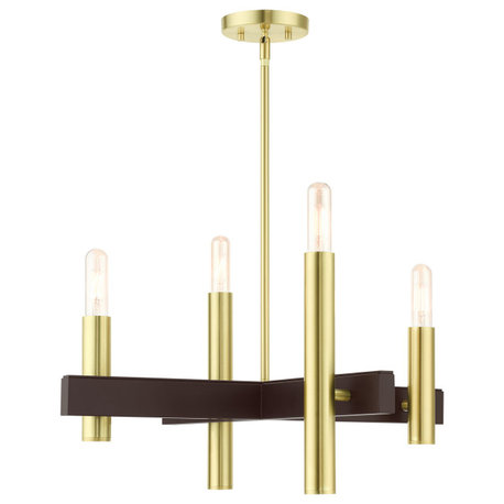 Satin Brass Mid Century Modern, Urban, Scandinavian, Dramatic Chandelier