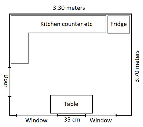 Fit a TV and recliner/sofa in kitchen