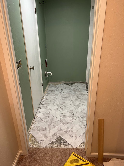 Herringbone tile direction?