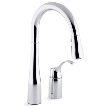 Kohler Simplice Kitchen Faucet w/ 14-3/4" Pull-Down Swing Spout, Polished Chrome