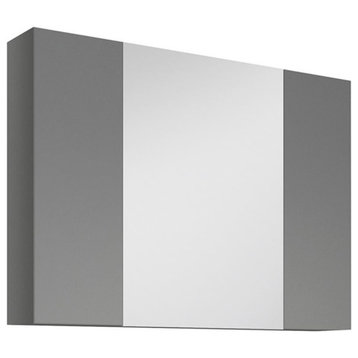 Fresca Stella 32" Wood and Glass Medicine Cabinet with 3-door in Gray