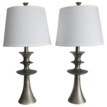 Set of 2 Netto Table Lamps, Pewter