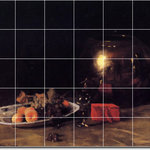 Picture-Tiles.com - William Chase Still Life Painting Ceramic Tile Mural #29, 72"x60" - Mural Title: The Big Brass Bowl