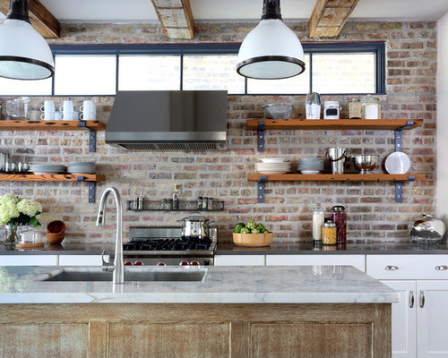 exposed brick kitchen backsplash - backsplashes exposed brick kitchen backsplash - backsplashes