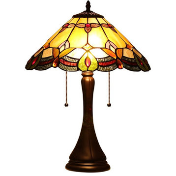 CHLOE Howard Tiffany-style 2 Light Table Lamp 16" Shade