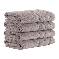 CLASSIC TURKISH TOWELS - Antalya Luxury Turkish Bath Towel Set, Gray, 27"x54" - Bath Towels