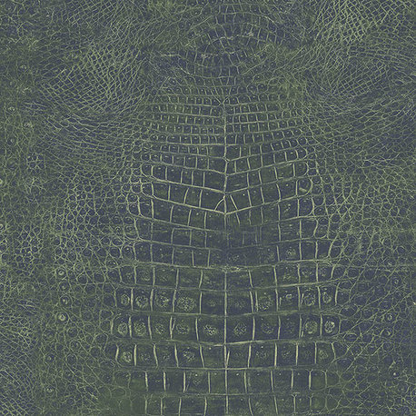 Faux Crocodile Skin Wallpaper, Green, Bolt