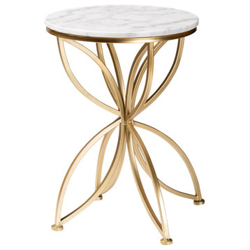 Christeen Contemporary End Table, Gold