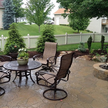 Backyard Brick Paver Patio with Fire Pit in Warsaw, IN
