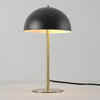 Luna 15" Matte Black Desk Lamp With Matte Brass Accents