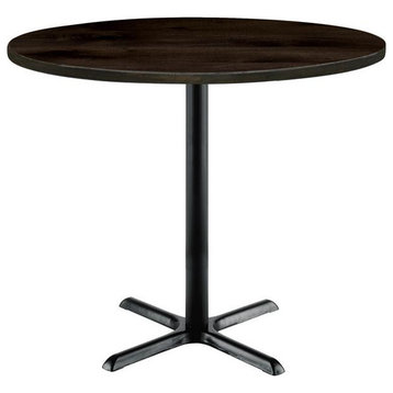 KFI Urban Loft 30" Round Breakroom Table Espresso Black X Base Bistro Height
