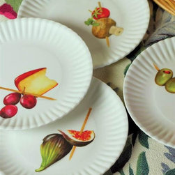 Hors D'Oeuvres Appetizer Plates, Set of 4 - Salad And Dessert Plates