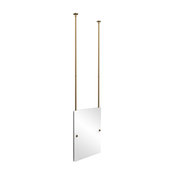Rectangle Ceiling Hung Beveled Mirror, Brushed Bronze