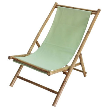 Folding Bamboo Relax Sling Chair - Celadon Canvas