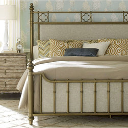 A.R.T. Furniture Pavilion Eastern King Metal Poster Bed in Antique Brass - Products