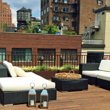 TriBeCa Rooftop Deck with Wicker Furniture