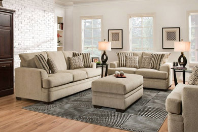 Design ideas for a transitional living room in Other.