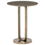 Four Hands - Douglas End Table-Aged Bronze - Precise curves with modern presence. Rounded base and tabletop of aged bronze-finished aluminum are connected via a shapely ring, for an open look and fun blend of scale and proportion. Safe for outdoor spaces. Cover or store indoors during inclement weather and when not in use.
