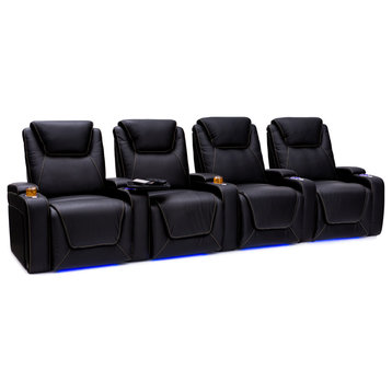 Seatcraft Pantheon Home Theater Seating, Black, Row of 4