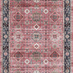 Nourison - Nourison Fulton 2'3" x 7'6" Brick Vintage Indoor Area Rug - Add a relaxed vibe to your space with this vintage-inspired rug from the Fulton Collection. The classic Persian pattern is presented in a brick red, grey, and blue multicolored palette finished with an artful fade that brings a cultured look to your living room, bedroom, or dining room. This printed rug is made from durable polyester yarns with a non-shedding, non-slip back ideal for busy households with pets, kids, and frequent guests.