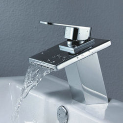 Contemporary Waterfall Bathroom Sink Faucet T0815BR - Bathroom Sink Faucets
