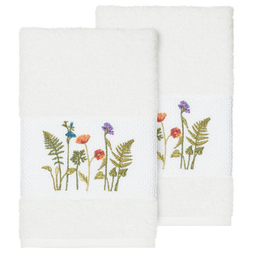 Serenity 2-Piece Embellished Hand Towel Set, White
