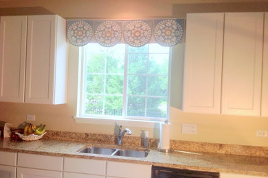 Living Room and Kitchen Custom Window Treatments