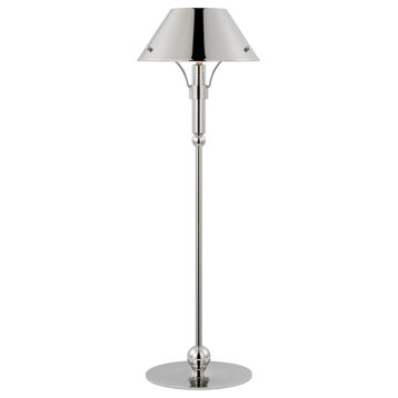 Turlington Medium Table Lamp in Polished Nickel with Polished Nickel Shade
