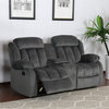 Sunset Trading Madison 3 Piece Fabric Reclining Living Room Set in Charcoal