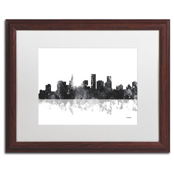 Watson 'St Paul Minnesota Skyline BG-1' Art, Wood Frame, 16"x20", White Matte