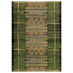 Liora Manne - Marina Tribal Stripe Indoor/Outdoor Rug, Green, 7'10"x9'10" - This area rug is inspired by traditional tribal designs that features linear patterns detailed with multiple colors and intricate shapes. The earthy green background serves to highlight the vivid accent colors in yellow, red, purple and black to compliment its bold design, making this a truly unique piece for any space inside or outside your home.Made in Egypt from 100% polypropylene, the Marina Collection is Power Loomed to create intricate designs with a broad color spectrum and a high-quality finish. The material is flatwoven, low profile, weather resistant, UV stabilized for enhanced fade resistance, durable and ideal for those high traffic areas such as your patio, sunroom, kitchen, entryway, hallway, living room and bedroom making this the ideal indoor or outdoor rug. Detailed patterns are offered in an eclectic mix of styles ranging from tropical, coastal, geometric, contemporary and traditional designs; making these perfect accent rugs for your home. Limiting exposure to rain, moisture and direct sun will prolong rug life.