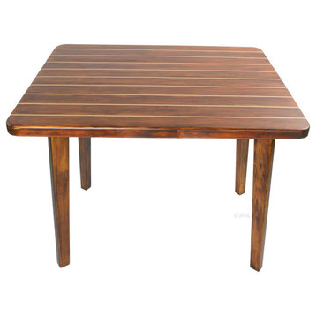 Nautical Table With Inlay Wood Stripes, Small