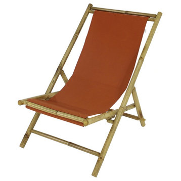 Folding Bamboo Relax Sling Chair - Pottery Canvas