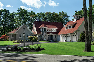Example of a beach style exterior home design in Boston