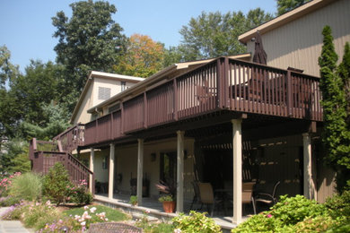 Deck - large backyard deck idea in New York