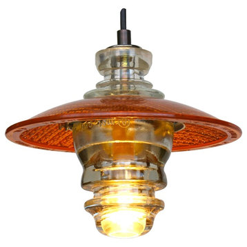 Insulator Light Lantern LED Pendant 8" Traffic Light Lens 120V 6W 580 Lumens