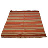 Brick Red 100% Wool Durie Kilim Hand Woven Flat Weave 3'X5' Oriental Rug