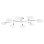 Mitzi Lighting - Mitzi Lighting H428608-PN Giselle 8 Light Semi Flush in Polished Nickel - Shade/Diffuser Color : White Candy Glass