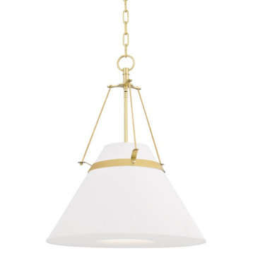 Hudson Valley Clemens 1-Light Pendant 6421-AGB, Aged Brass