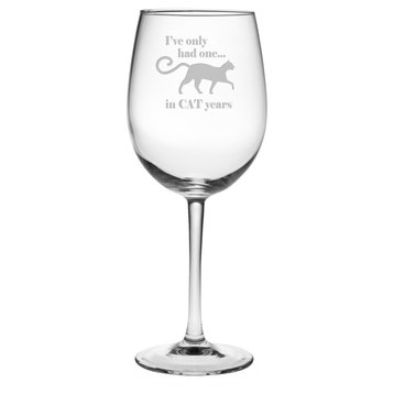 "In Cat Years" Wine Glasses, Set of 4